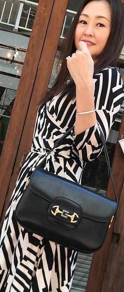 OLD Gucci　総革ビット&G金具2WAYショルダー(黒)