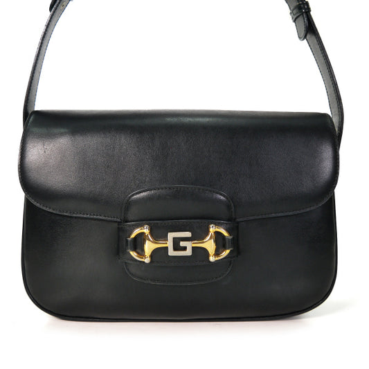OLD Gucci　総革ビット&G金具2WAYショルダー(黒)