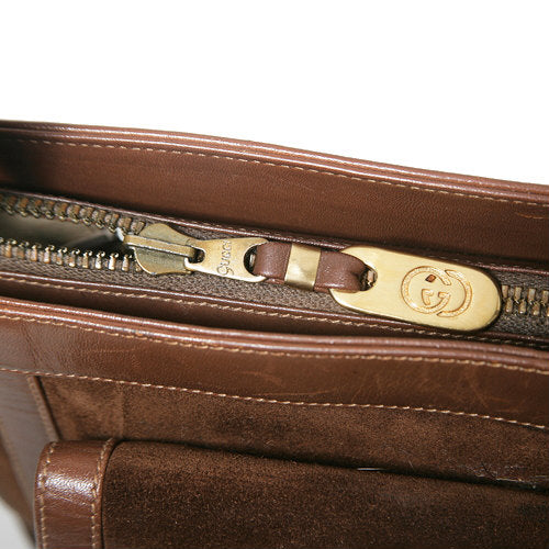 OLD Gucci　スクエアスエードビットショルダー（茶）