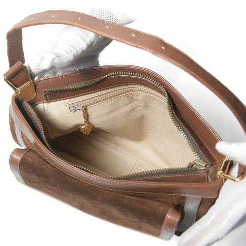 OLD Gucci　スクエアスエードビットショルダー（茶）