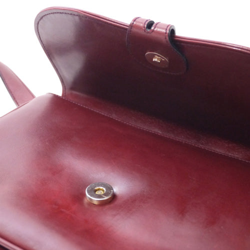 OLD Gucci 3層式総皮ショルダー(ボルドー)