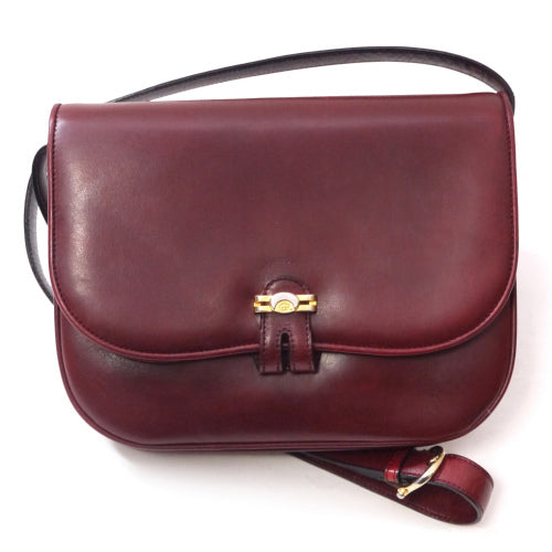 OLD Gucci 3層式総皮ショルダー(ボルドー)