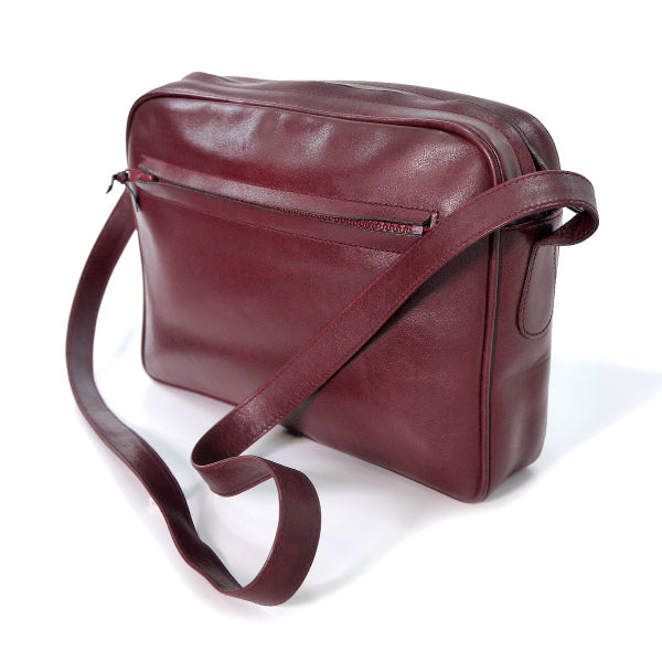 OLD Gucci　総革ビット金具ショルダー（ボルドー）