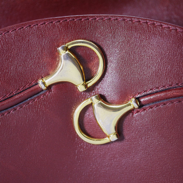OLD Gucci　総革ビット金具ショルダー（ボルドー）