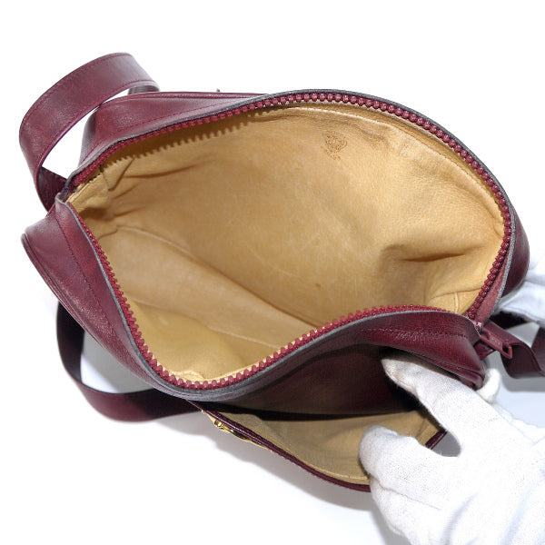 OLD Gucci　総革ビット金具ショルダー（ボルドー）