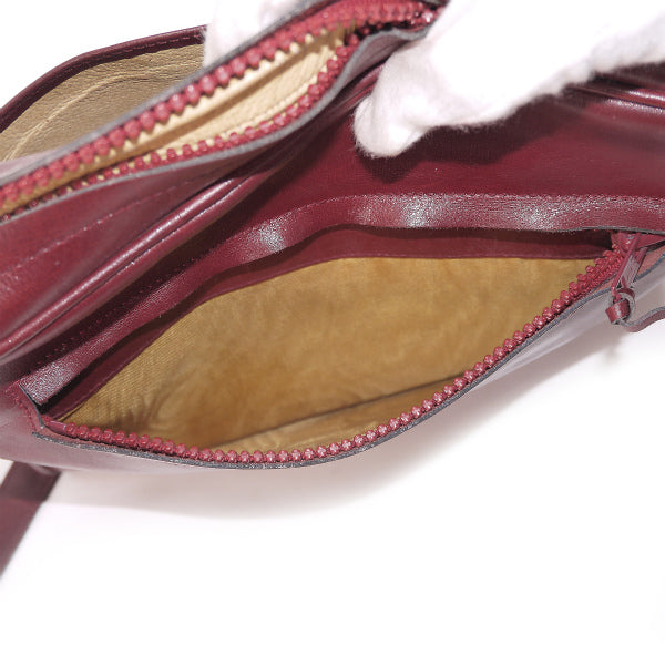 OLD Gucci　総革ビット金具ショルダー（ボルドー）