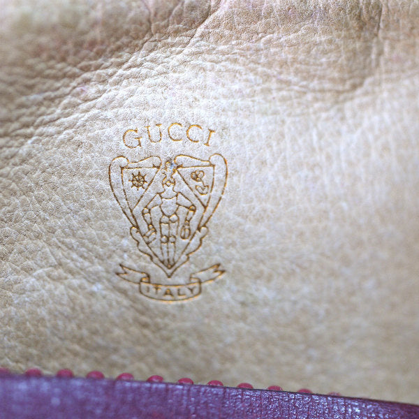 OLD Gucci　総革ビット金具ショルダー（ボルドー）