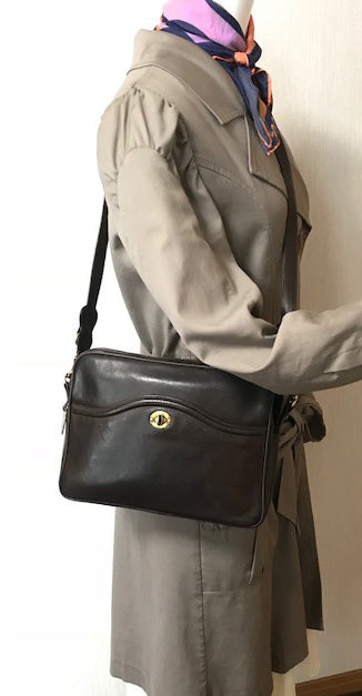 OLD Gucci 70ｓ総革サイドビットショルダー（濃茶）