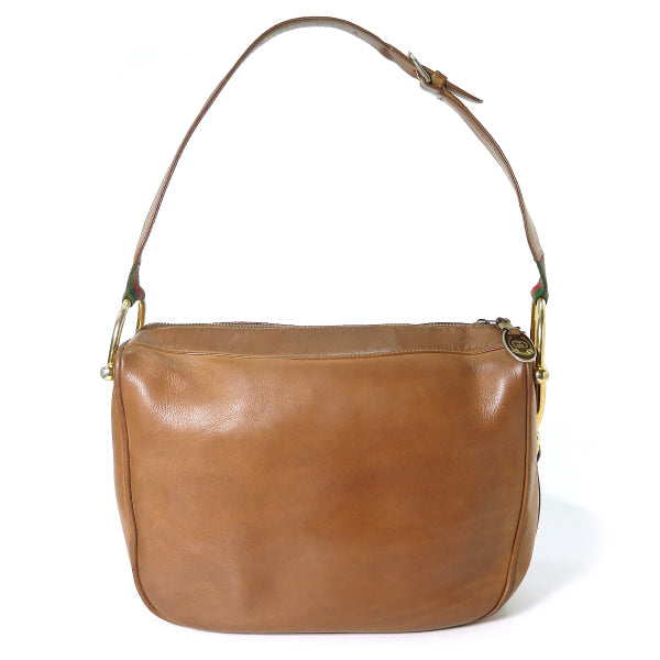 OLD Gucci 総革サイドシェリー ビット金具ショルダー（茶）