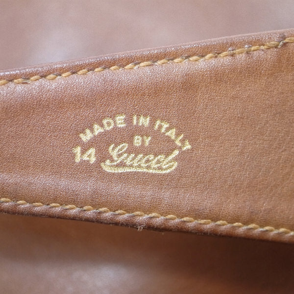 OLD Gucci 総革サイドシェリー ビット金具ショルダー（茶）