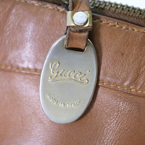 OLD Gucci 総革サイドシェリー ビット金具ショルダー（茶）