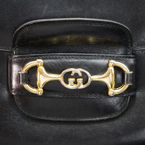 OLD Gucci＜訳あり＞総革ビット&GG金具ショルダー(黒)