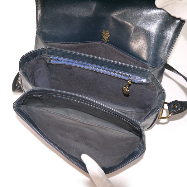 OLD Gucci ビット&GG金具ジャガードショルダー(紺)