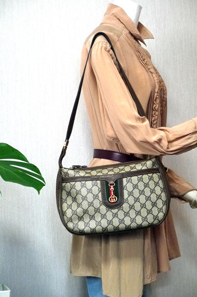 OLD Gucci＜訳アリ＞ ビット金具ショルダー（茶）
