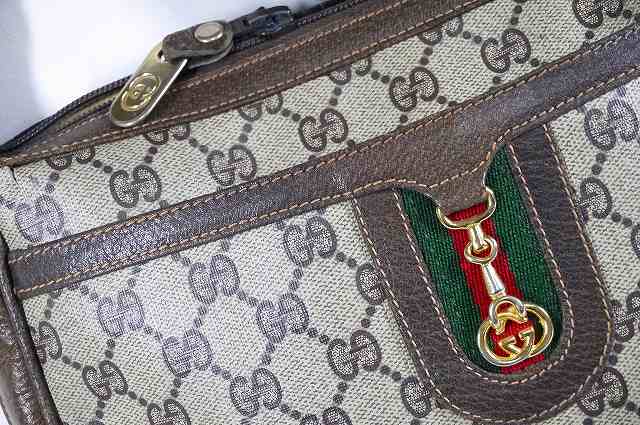 OLD Gucci＜訳アリ＞ ビット金具ショルダー（茶）
