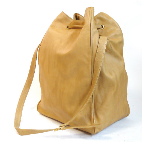 OLD Gucci ラム巾着型ショルダー（ベージュ）