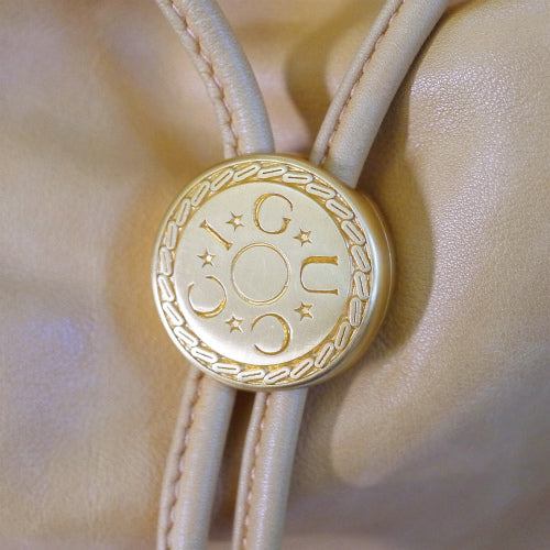 OLD Gucci ラム巾着型ショルダー（ベージュ）