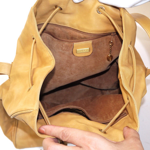 OLD Gucci ラム巾着型ショルダー（ベージュ）