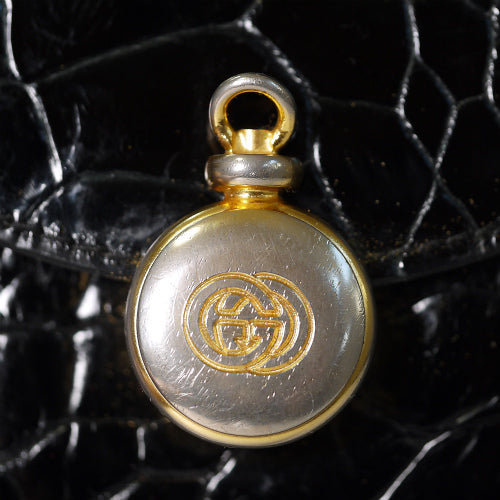 OLD Gucci　クロコ型押し２Way（黒）