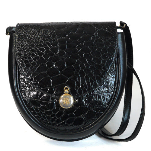 OLD Gucci　クロコ型押し２Way（黒）