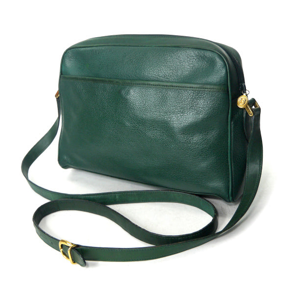 OLD Gucci　GGエンボスロゴ型押しレザーショルダー（緑）