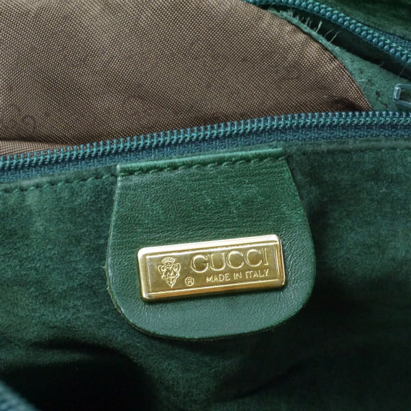 OLD Gucci　GGエンボスロゴ型押しレザーショルダー（緑）