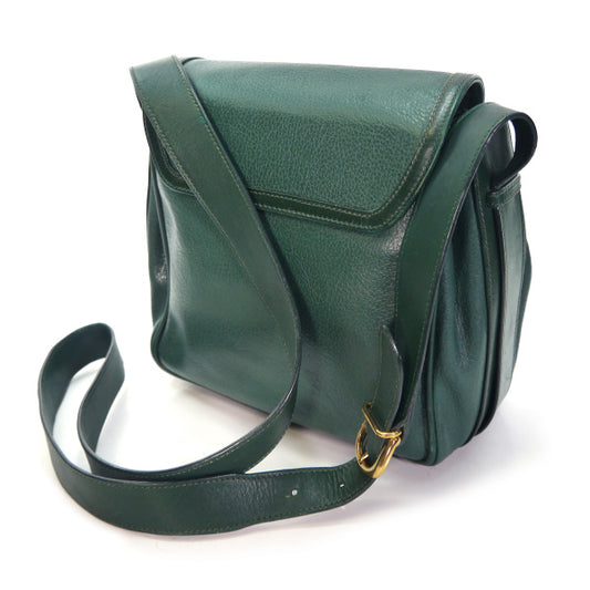 OLD Gucci 総革ビット金具ショルダー(緑)