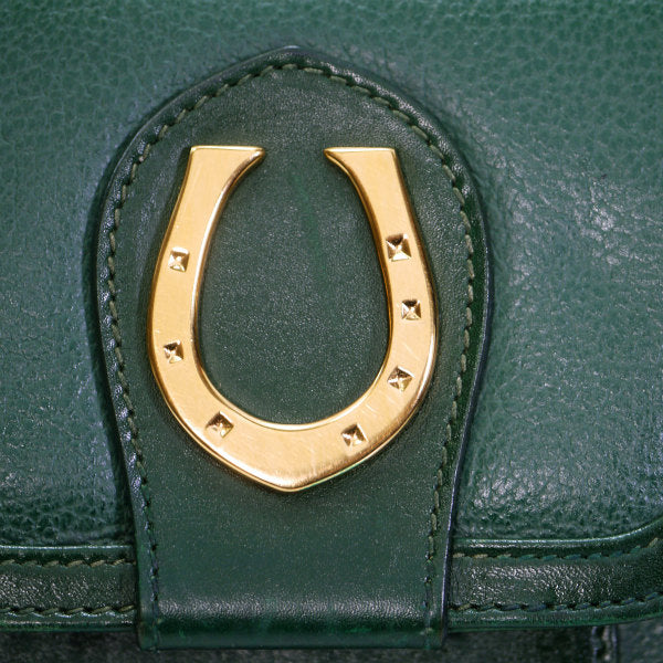 OLD Gucci 総革ビット金具ショルダー(緑)