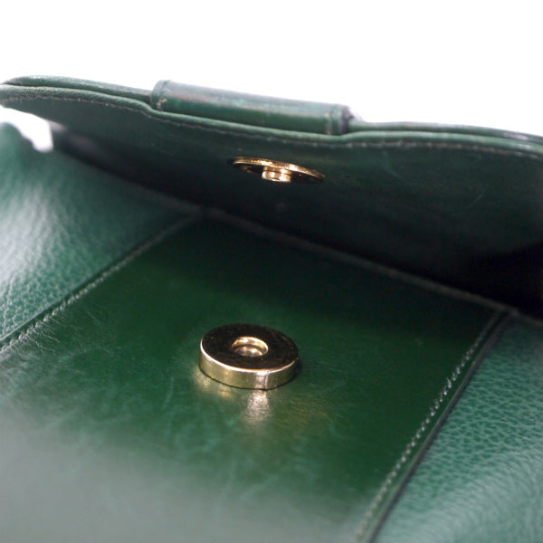 OLD Gucci 総革ビット金具ショルダー(緑)