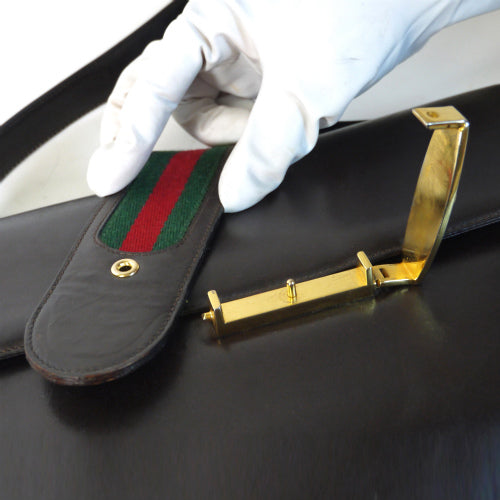 OLD Gucci 縦シェリー革ショルダー（茶）