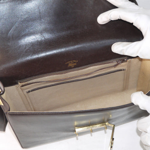 OLD Gucci 縦シェリー革ショルダー（茶）