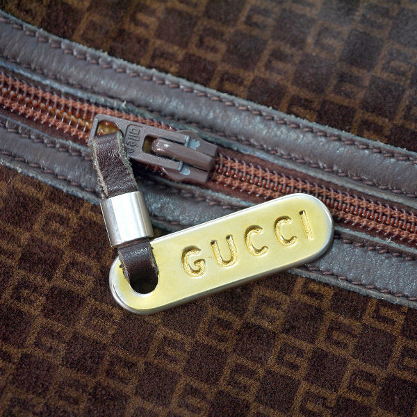 OLD Gucci　70ｓ激レア!!スクエアGG大型ショルダー（濃茶）