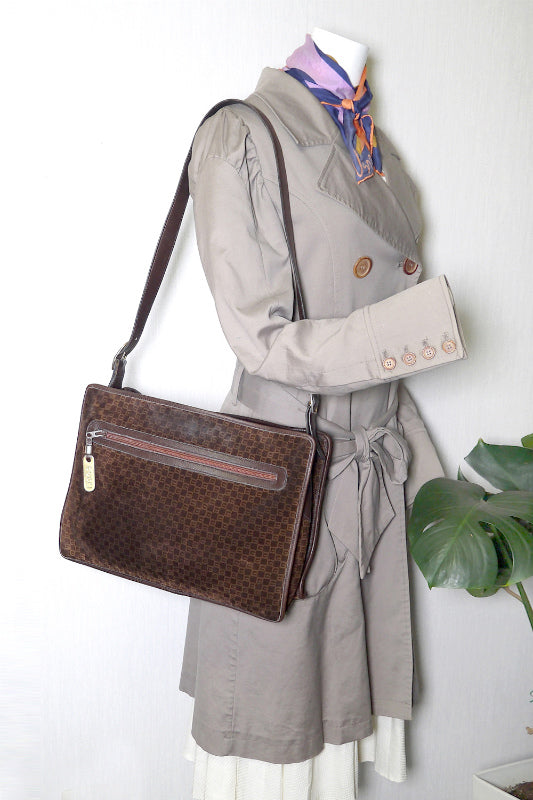 OLD Gucci　70ｓ激レア!!スクエアGG大型ショルダー（濃茶）