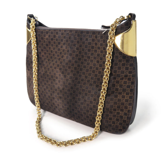 OLD Gucci　スクエアGGチェーンショルダー（濃茶）