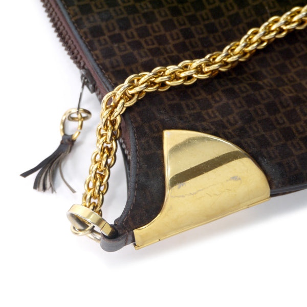 OLD Gucci　スクエアGGチェーンショルダー（濃茶）