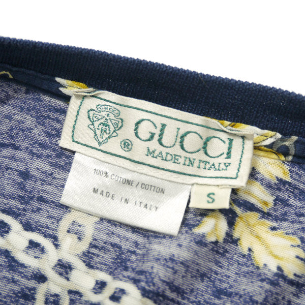 OLD Gucci ドルフィン×チェーン柄ワンピース（紺）