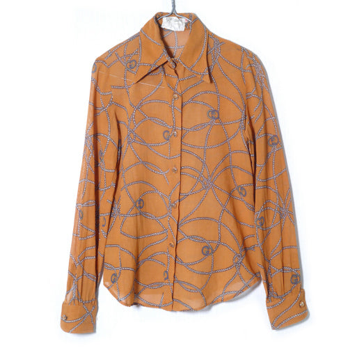 OLD Gucci 　ロープ柄ブラウス (オレンジ)