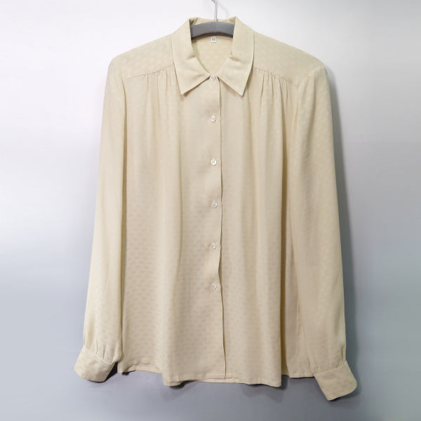 OLD Gucci マイクロGG柄シルクブラウス （ベージュ）