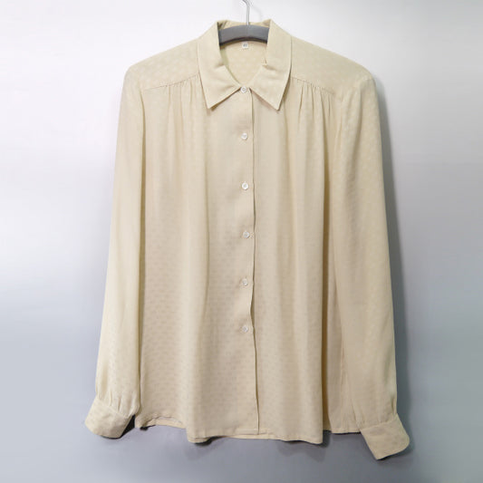 OLD Gucci マイクロGG柄シルクブラウス （ベージュ）