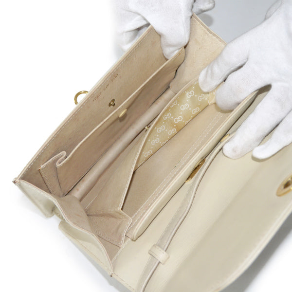 OLD Gucci  レア！タイガーアイ 本革2WAYバッグ（アイボリー）