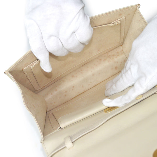 OLD Gucci  レア！タイガーアイ 本革2WAYバッグ（アイボリー）