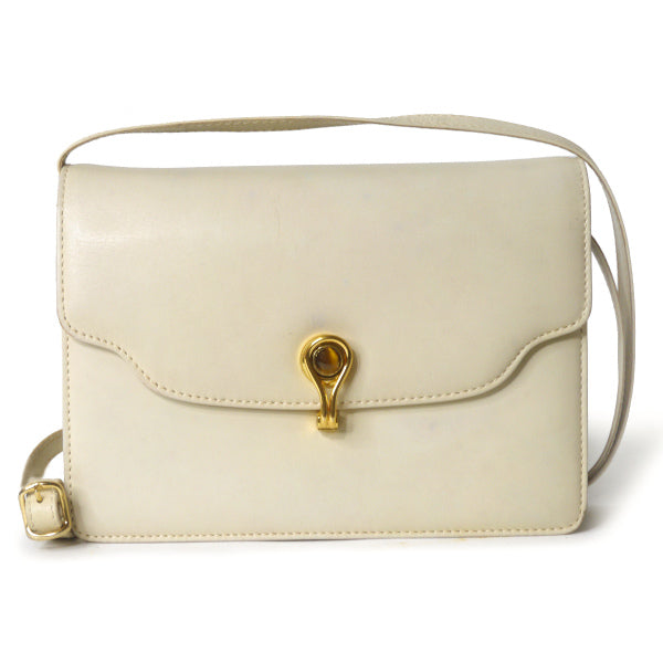 OLD Gucci  レア！タイガーアイ 本革2WAYバッグ（アイボリー）