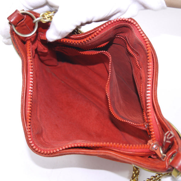 OLD Gucci<使用感あり＞スエード豪華チェーンショルダー（赤）