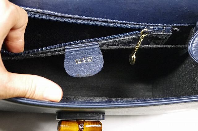 OLD Gucci バンブーショルダー（紺）