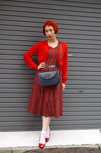 OLD Gucci バンブーショルダー（紺）