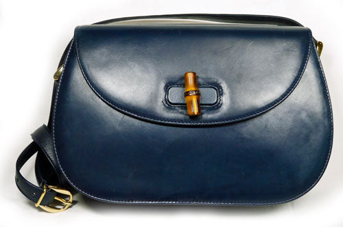OLD Gucci バンブーショルダー（紺）