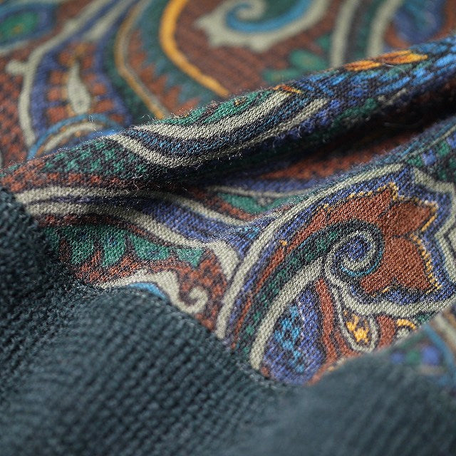 OLD Gucci ペイズリー柄ドレープタートルワンピース（緑系）