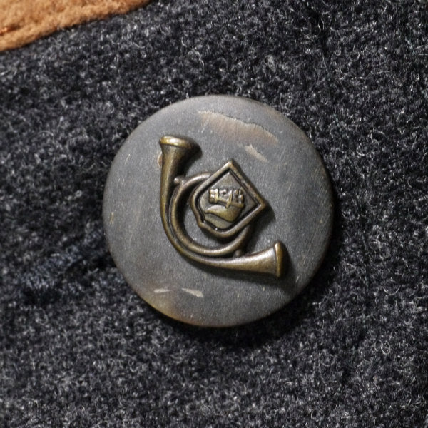 OLD Gucci レザーライン ウールワンピース（チャコールグレー）