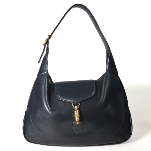 OLD Gucci ジャッキーワンショルダー 本革（ネイビー）