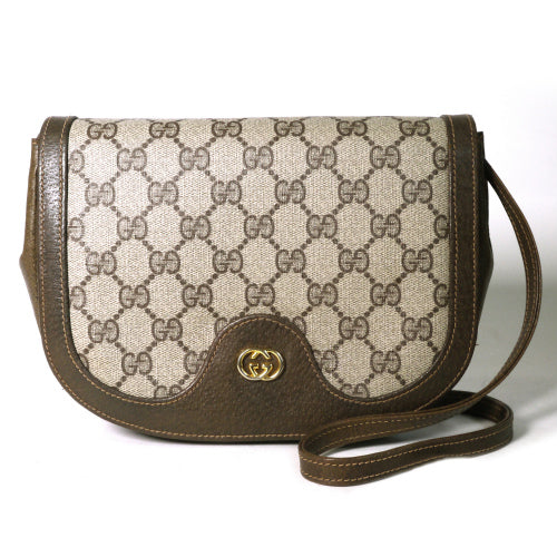 OLD Gucci  ２Way半円ポシェット(茶)